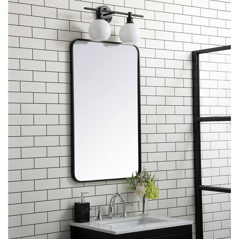 Ezra Soft Corner Metal Rectangular Mirror