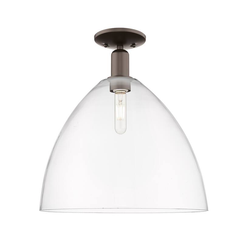 Innovations Lighting 716-1C-19-16 Bristol Semi-Flush Bristol 16" Wide - Oil Rubbed Bronze / Clear
