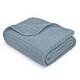 preview thumbnail 1 of 3, Baby Muslin Blanket - Large 40" X 40", Pacific Blue, By Comfy Cub - Pacific Blue