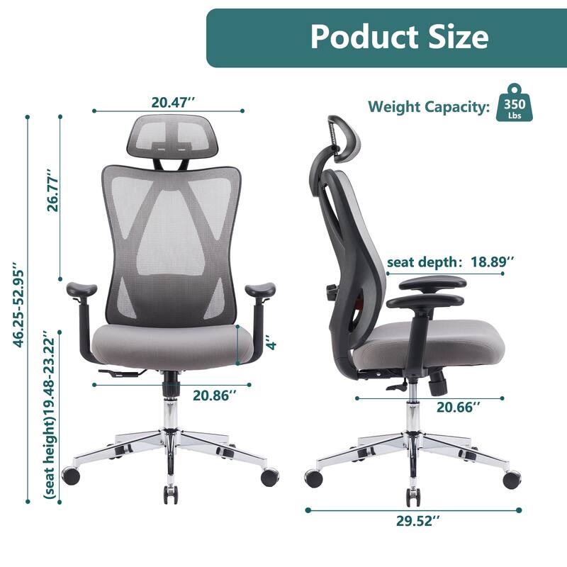Adjustable Mesh Computer Desk Chair with Lumbar Support