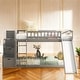 preview thumbnail 17 of 28, Stairway Twin over Twin Bunk Bed with Two Drawers and Slide With Built-In Ladder And Staircase