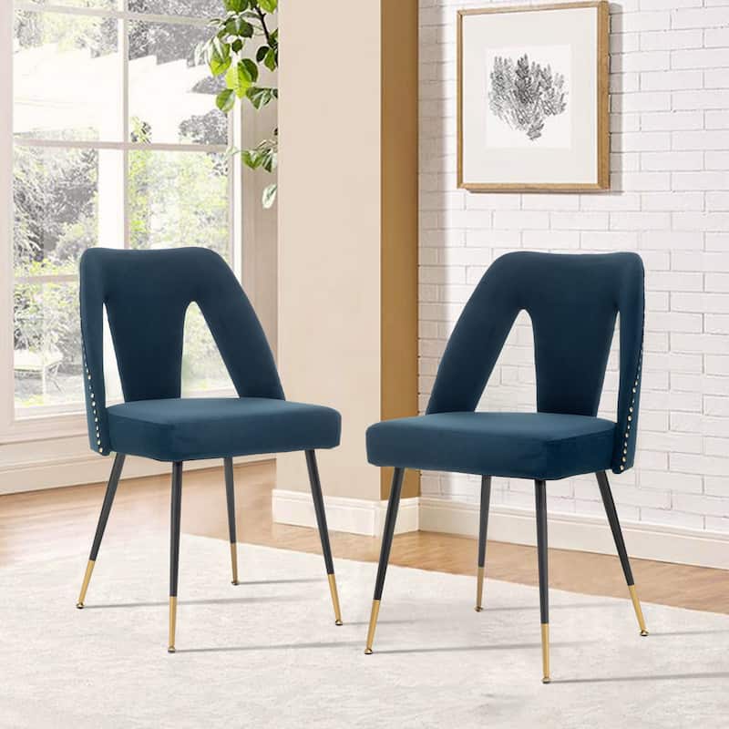 Modern Velvet Upholstered Dining Chairs Set of 6