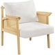preview thumbnail 2 of 6, Yaheetech Upholstered Accent Chair Boucle Lounge Chair with Rattan Back and Sides