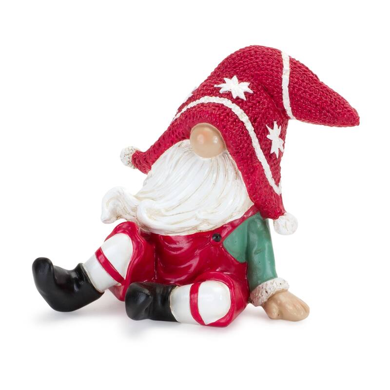 Set of 2 Lounging Gnome Christmas Tabletop Decor 5"