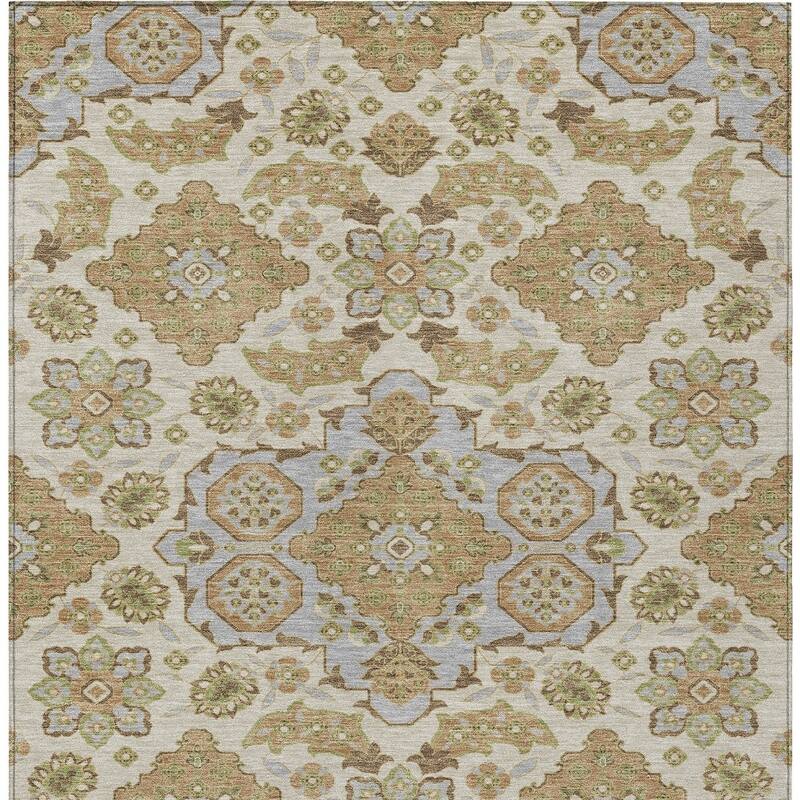HomeRoots Medallion Traditional Rectangle Outdoor Rug