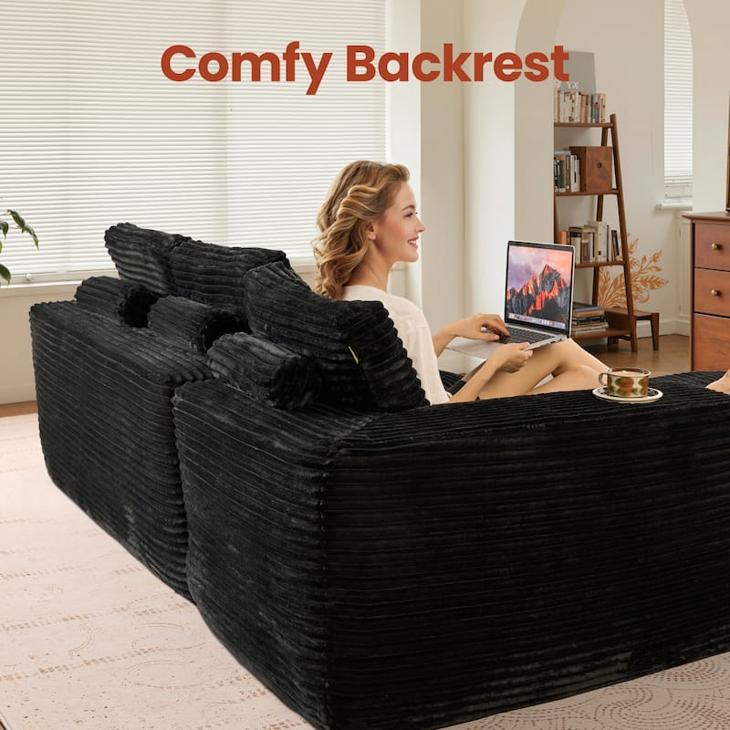 OVIOS No-Assembly L-Shaped Chaise Sofa