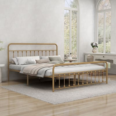 NNV Vintage Platform Metal California King Bed Frame, Easy Assembly