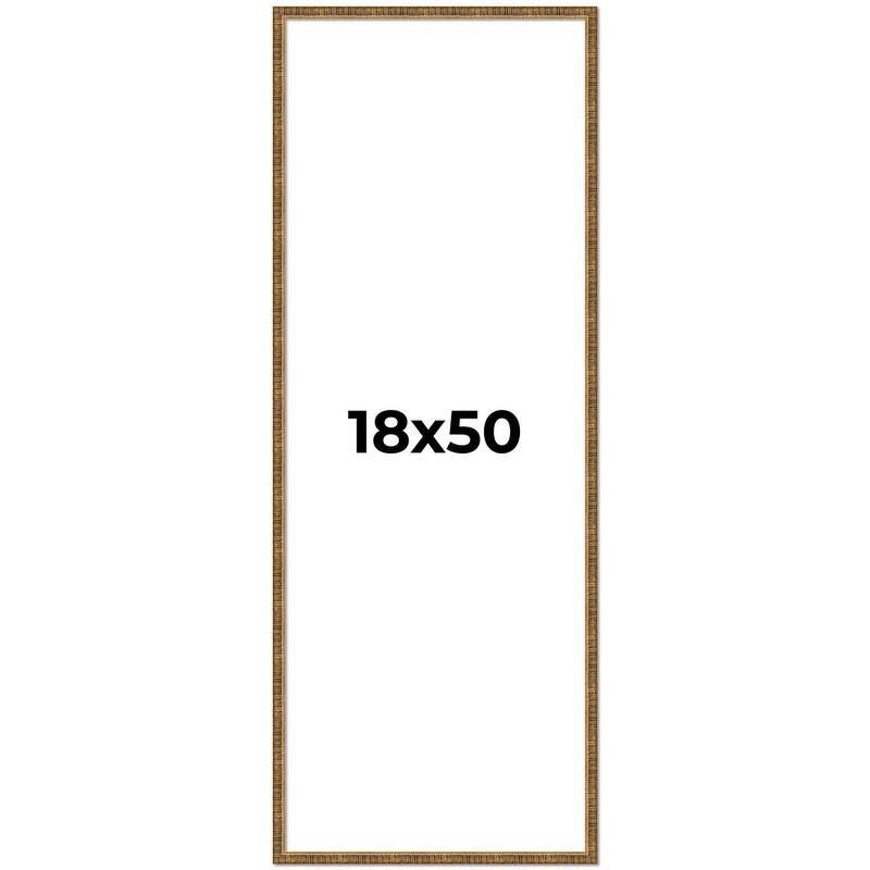 18x50 Frame Gold Solid Wood Picture Frame - Complete Modern Photo