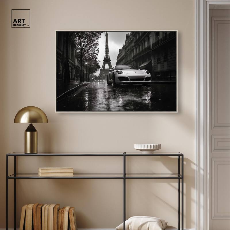 Driving in the Rain Paris Canvas by Art Remedy