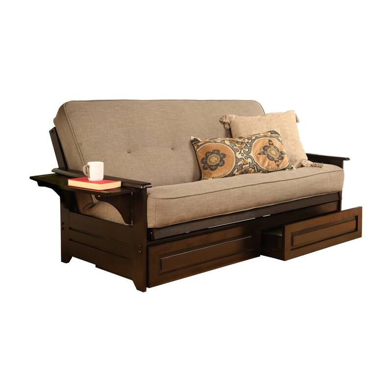 Porch & Den DeSoto Espresso Full-size Futon Set with Innerspring Mattress