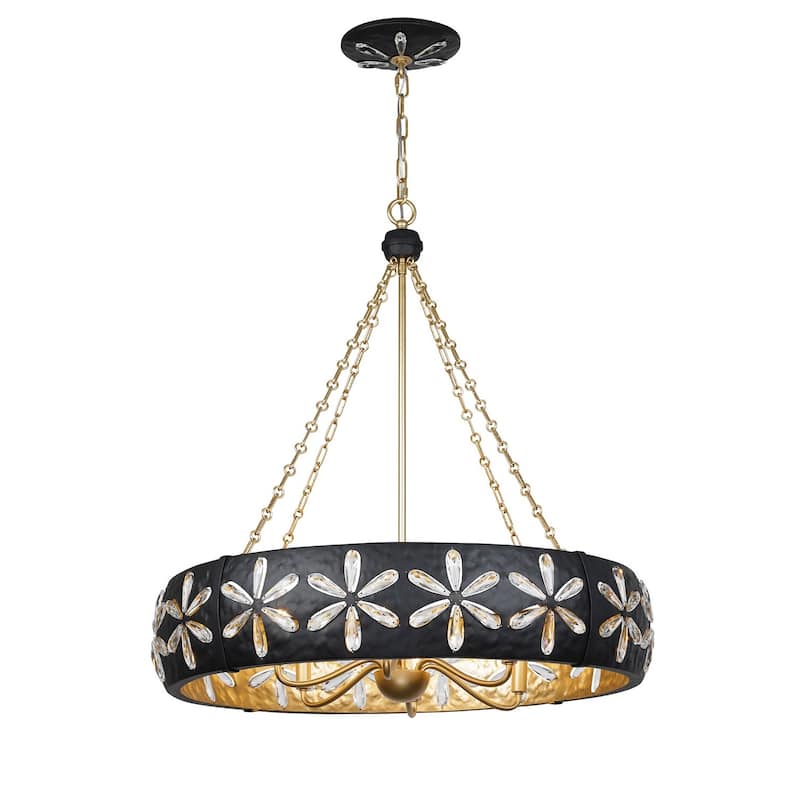 Venice 6-Light Chandelier in Metropolis Black and Gold by Breegan Jane