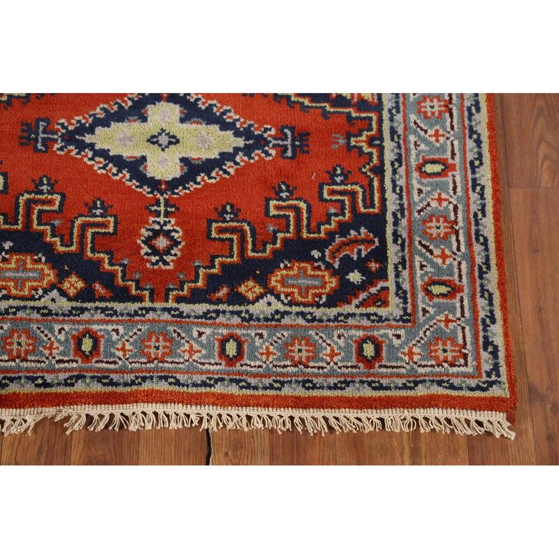 Orange Viss Indian Accent Rug Handmade Wool Carpet - 3'0"x 5'0"