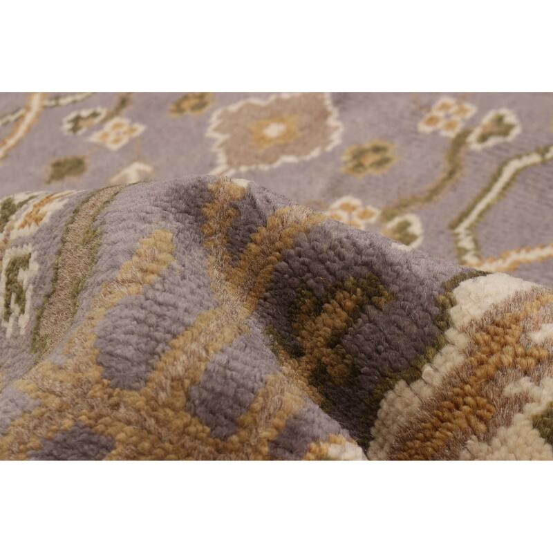 ECARPETGALLERY Hand-knotted Royal Oushak Grey, Purple Wool Rug - 7'0 x 7'0
