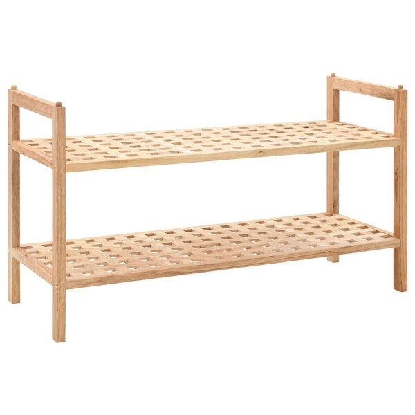 vidaXL Shoe Rack Solid Walnut Wood 27.2"x10.2"x15.7"