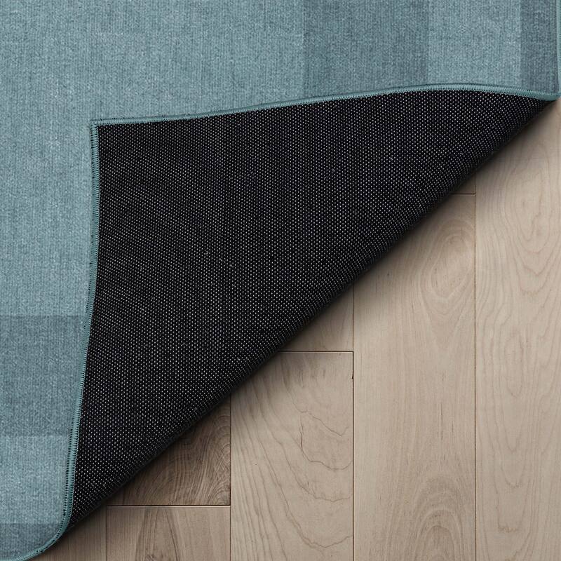 Well Woven Plain Border Flat-Weave Area Rug