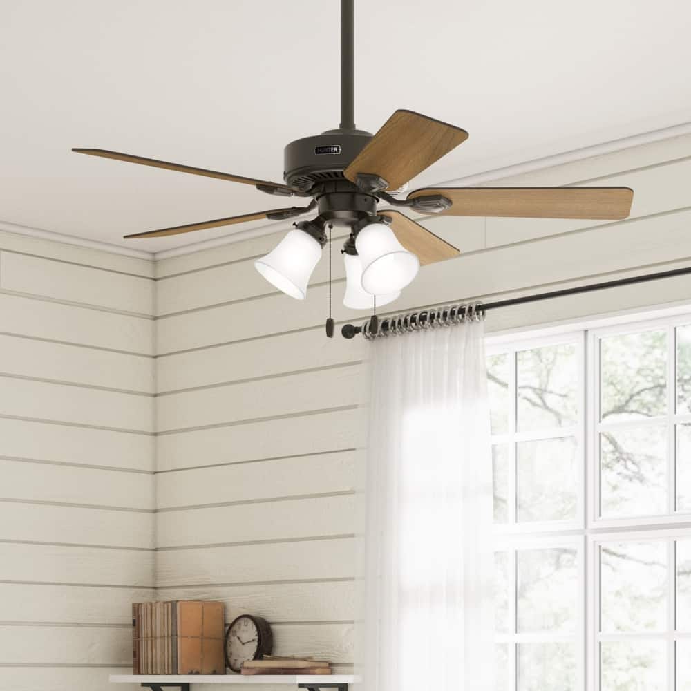 Hunter 44" Swanson Ceiling Fan with LED Light Kit & Pull Chain - Casual Traditional - 4 Speed DC Motor - ENERGY STAR!