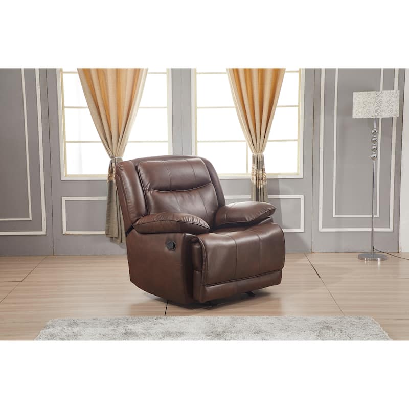 Betsy Furniture 3 Piece Bonded Leather Reclining Living Room Set, Sofa, Loveseat and Glider Chair