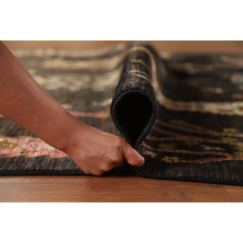 Hand Knotted Oriental 100% Wool Carpet Traditional Floral Brown Ziegler Area Rug - 9' 6'' X 6' 6''