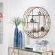 preview thumbnail 14 of 17, Sagebrook Home Modern Glam Iron and Wood Wall Storage Shelf - 32" x 7" x 32"