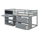 preview thumbnail 25 of 25, Twin Size Low Loft Bed in Sturdy Wood Frame with Rolling Desk, Shelf, and Two Storage Drawers, Full-Length Guardrail