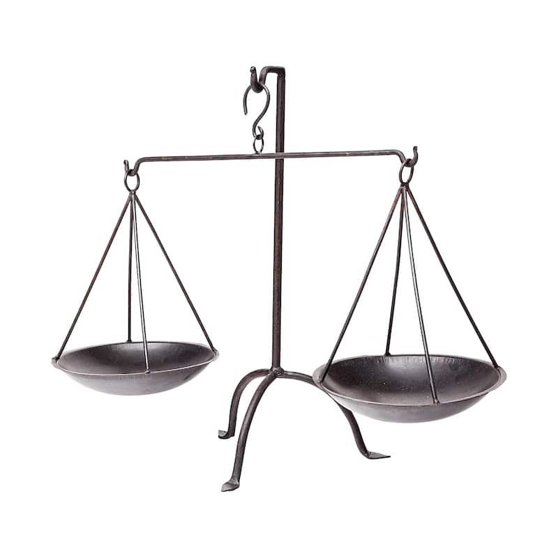 Adilah 16L x 10W Black Metal Vintage Inspired Weighing Scale - 16.0L x 10.0W x 18.0H - 16.0L x 10.0W x 18.0H - 16.0L x 10.0W x 18.0H - Gun Metal Gray