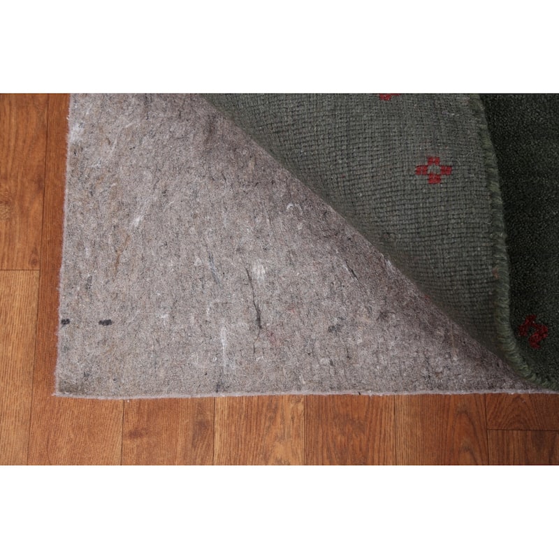 Decorative Contemporary Gabbeh Oriental Rug Hand-Knotted Wool Carpet - 9'8" x 9'10" Square