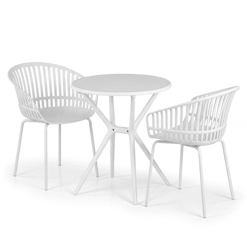 Barras Bates White Outdoor Dining 2 Seats Set