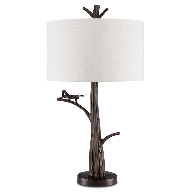 Currey & Company Grasshopper Bronze Table Lamp - 31"h x 17"dia