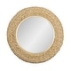 preview thumbnail 1 of 9, Varaluz Athena Round Wall Mirror 30"W x 30"H - French Gold/Natural Seagrass
