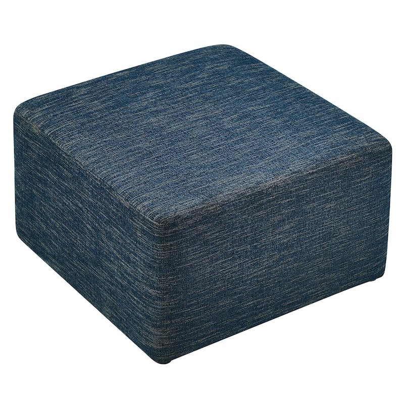 Callum 17"/28" Square Woven Heathered Fabric Upholstered Ottoman