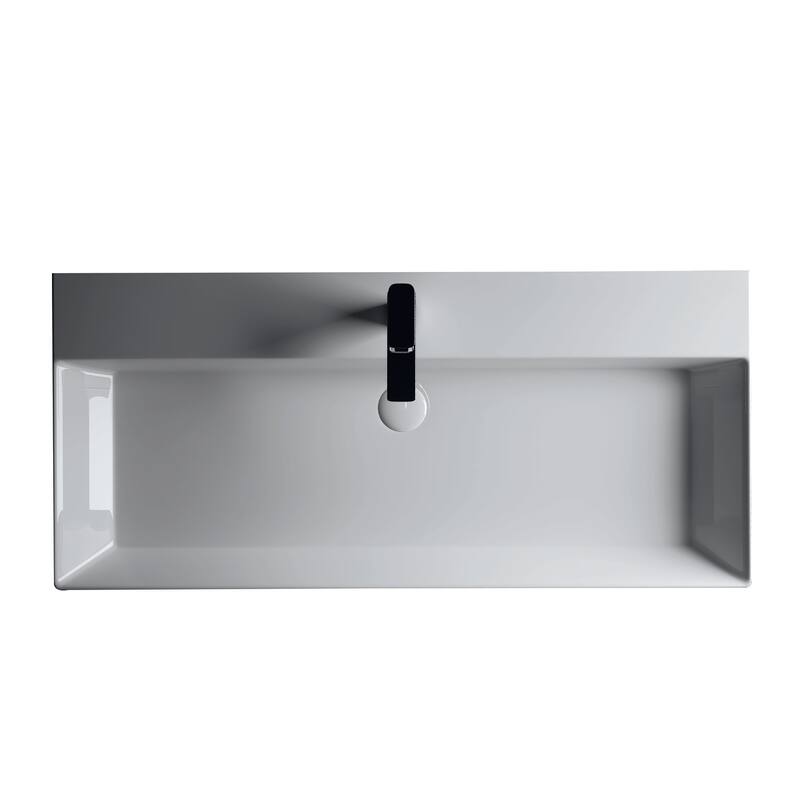 WS Bath Collections Energy 38-5/8" Rectangular Ceramic Vessel or Wall