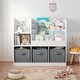 preview thumbnail 2 of 7, Multifunctional Kids Bookcase with 3 Collapsible Fabric Drawers