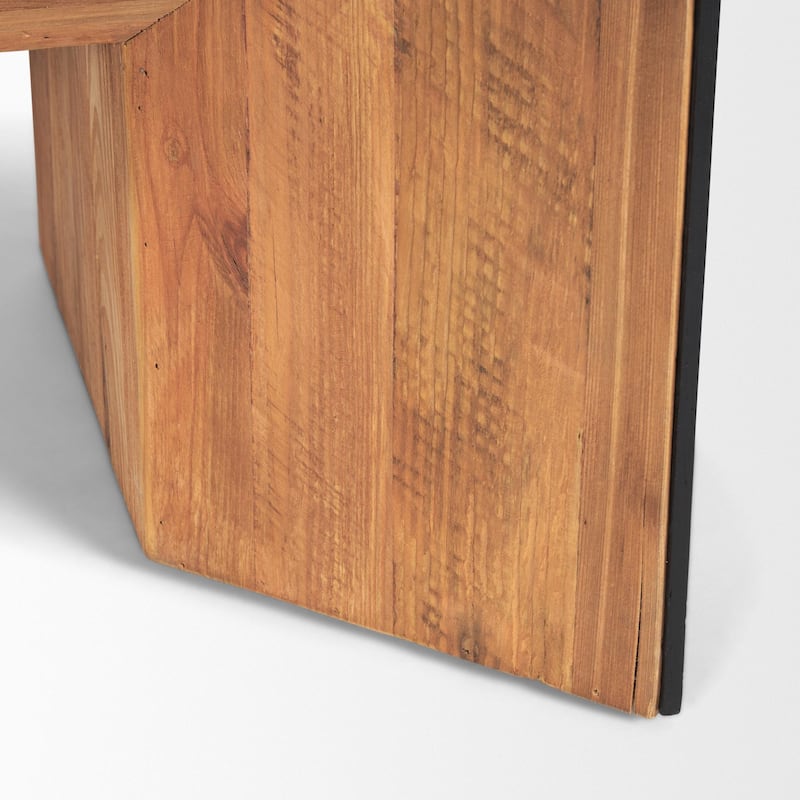 Tabor Natural Wood w/ Black Oak Waterfall Coffee Table - 53.0L x 30.0W x 18.0H