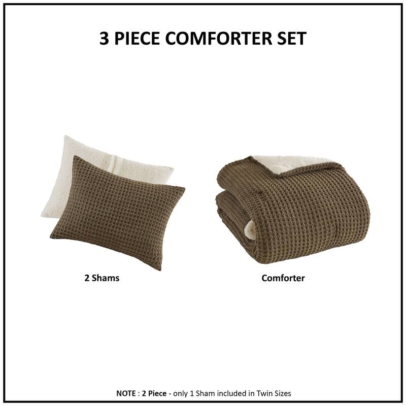 GDF Studio - Waffle Knit Chenille Comforter Set