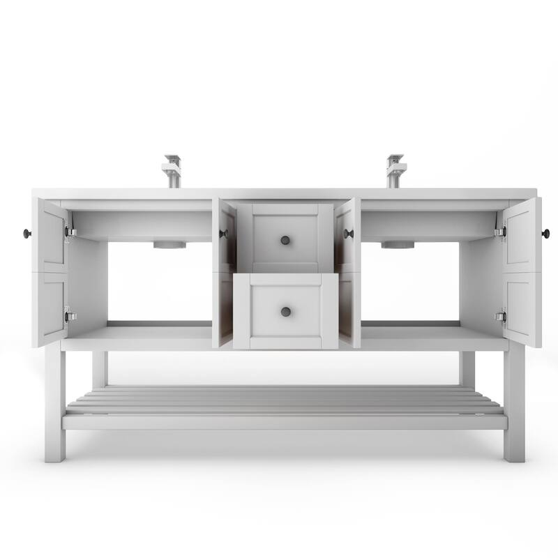 Alicia 60" Bathroom Vanity Set - White Top