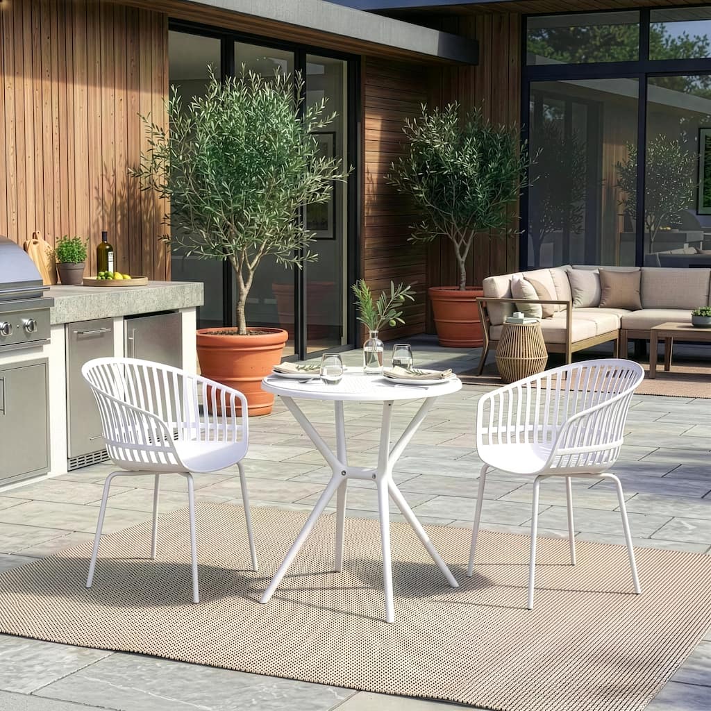 Barras Bates White Outdoor Dining 2 Seats Set