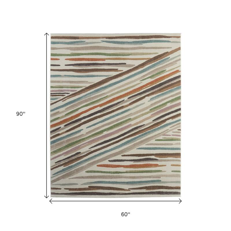 HomeRoots Abstract Modern Rectangle Area Rug