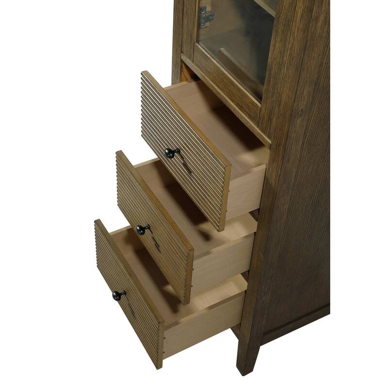 Kensington 16-28 Inch Bath Storage Glass Cabinet