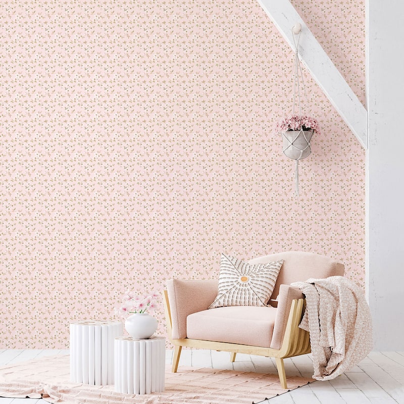 Galerie Wallcoverings Secret Garden Delicate Flower Trail Non-woven Matte Wallpaper Roll