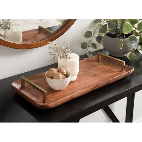 Kate and Laurel Cantwell Wood Decorative Tray - 18x8