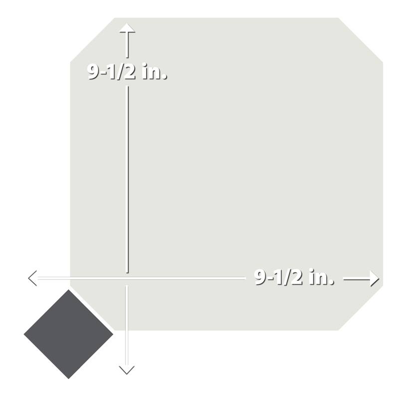 Merola Tile Vaudeville Octagon Nacar with Taco Antracita 7-7/8" x 7-7/8" Porcelain Floor and Wall Tile