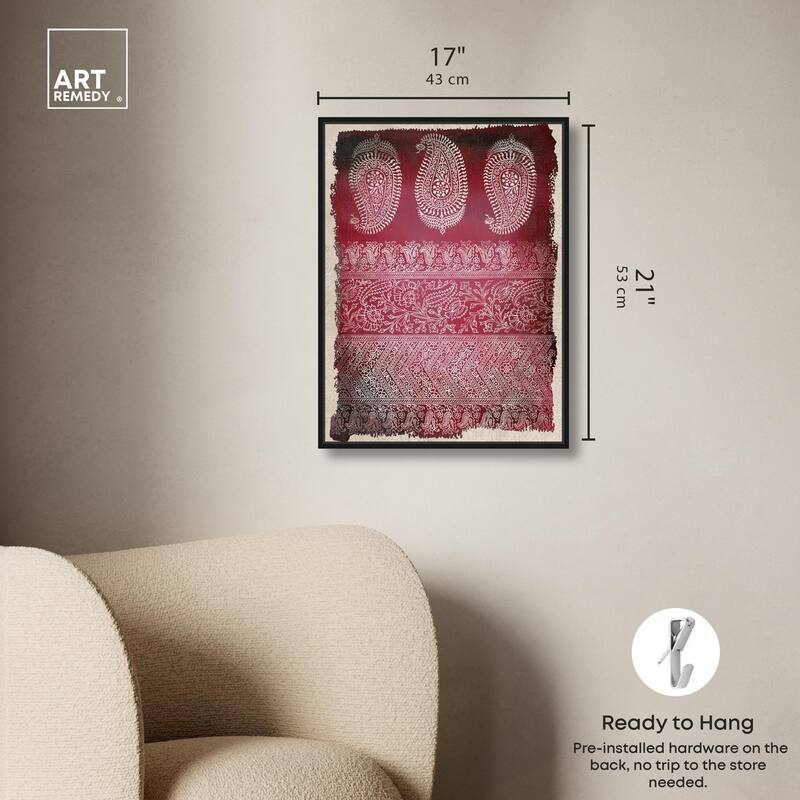Burgundy Stamps Canvas by Art Remedy