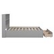 preview thumbnail 12 of 22, Full Size Platform Bed with Storage Headboard, Charging Station and 2-Drawers, Grey