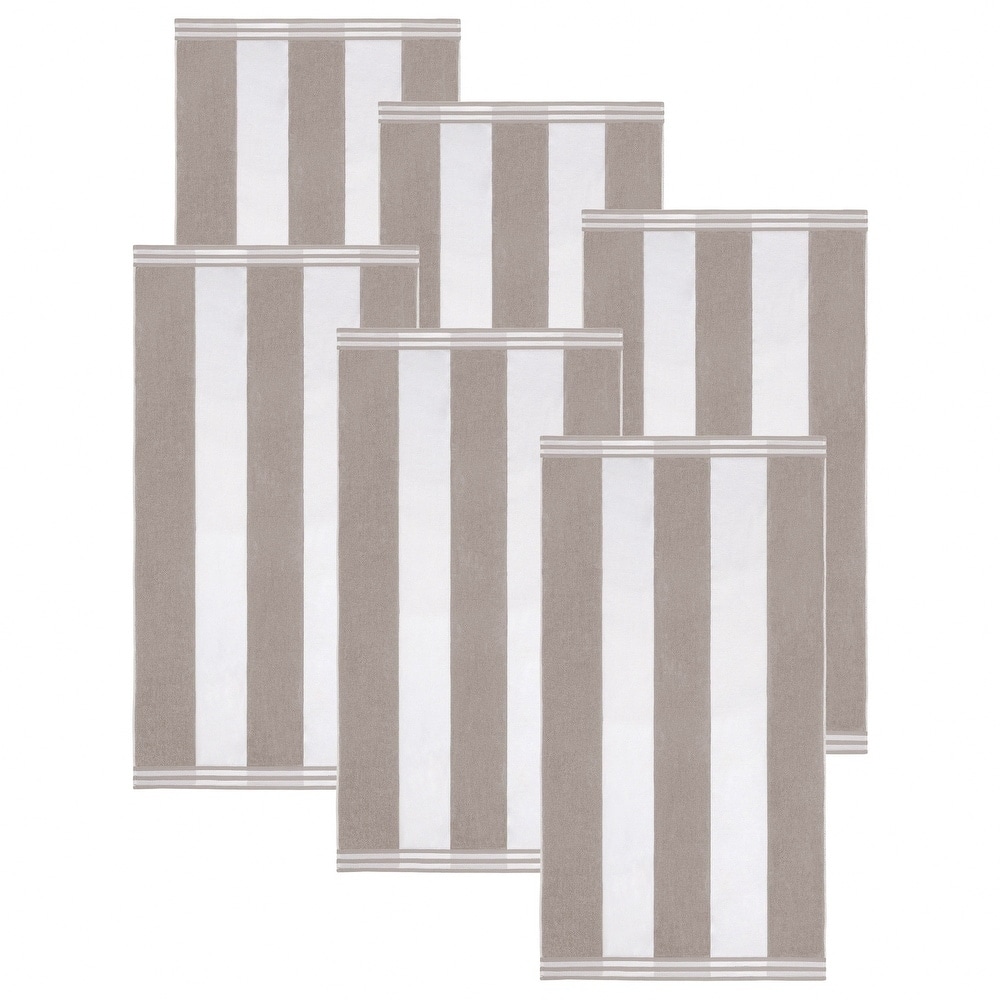 Cabana Stripe Oversized Cotton Beach 6 Piece Towel Set by Superior