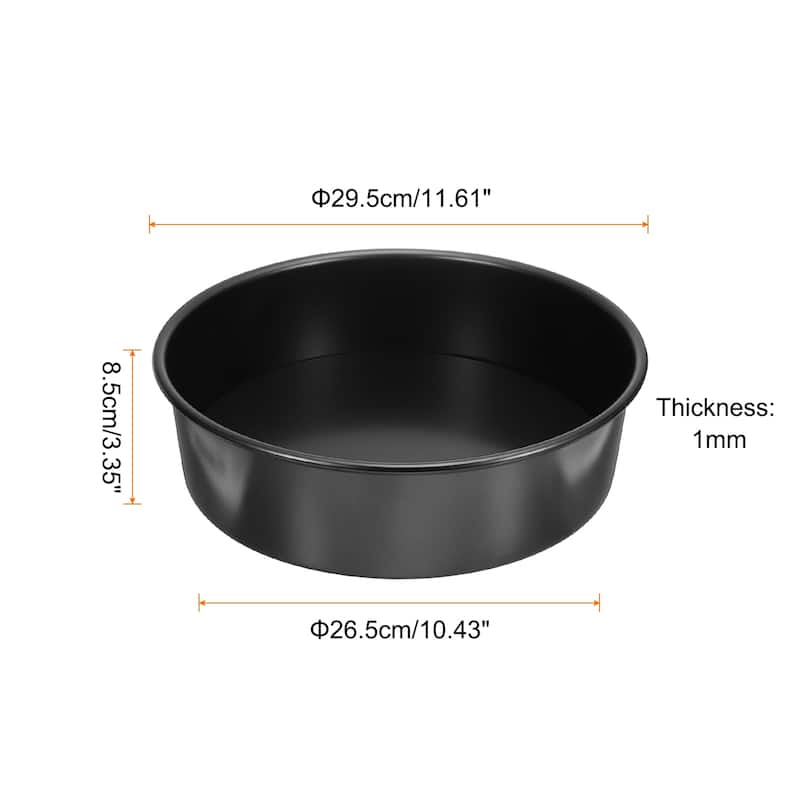 Round Cake Pan w Removable Loose Bottom Anodized Aluminum Baking Pan - Black - 12"