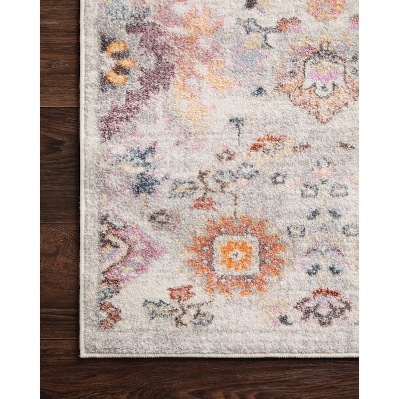Alexander Home Jennifer Collection Floral & Botanical Motif Distressed Area Rug