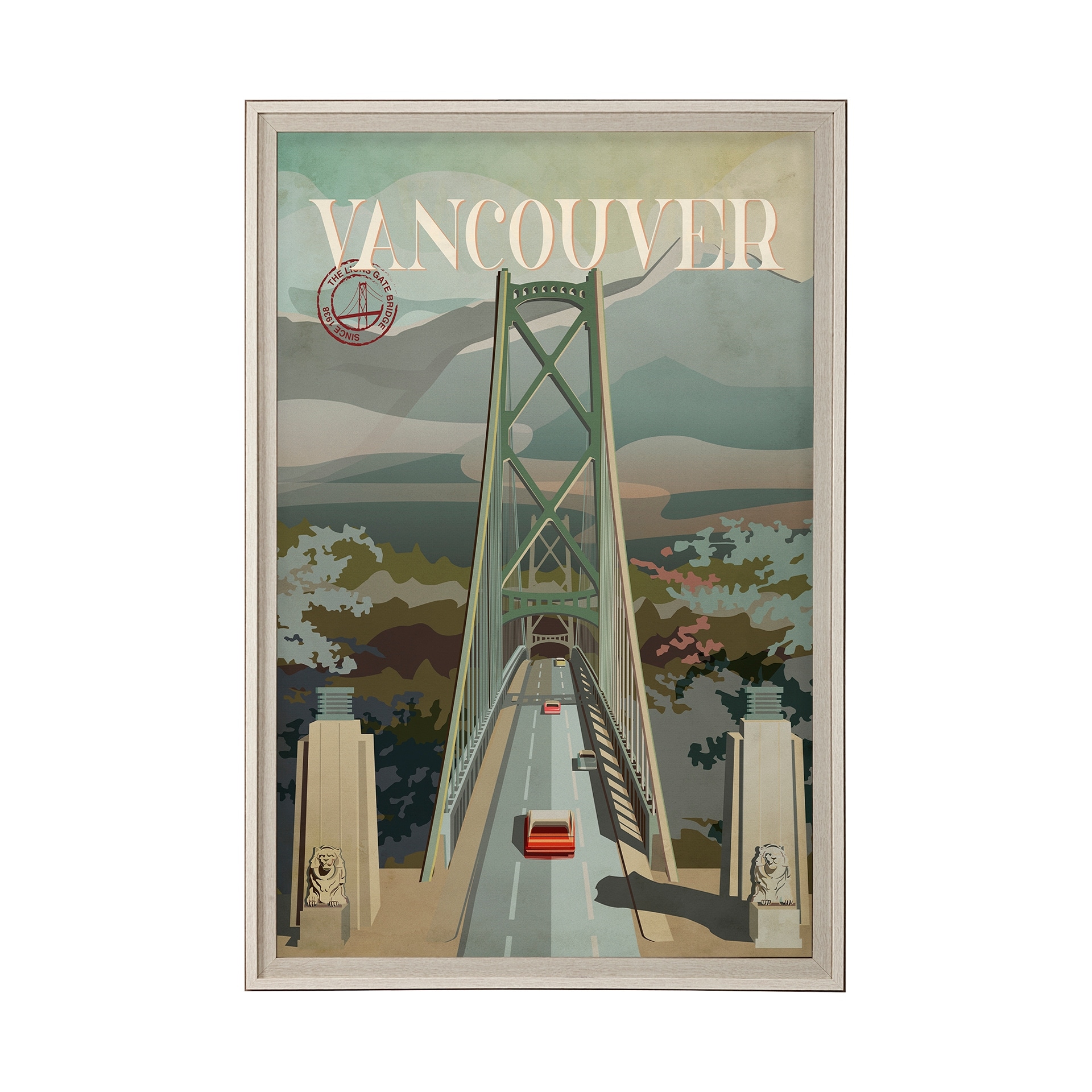 Vancouver Go Canada (XL) by Mercana Studio a Hand Embellished Decograph Framed Art Print under Glass