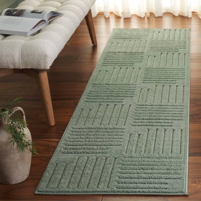 SAFAVIEH Selena Dosha Modern & Contemporary Rug - 2'2" x 12' Runner - Green