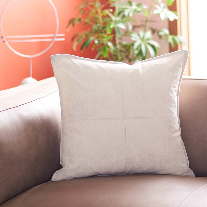 SAFAVIEH Karya 18-inch Square Decorative Accent Throw Pillow - 18" x 18" Square - Light Grey
