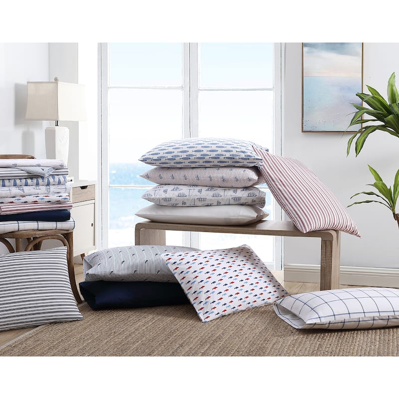 Nautica Cotton Percale Deep Pocket Bed Sheet Sets